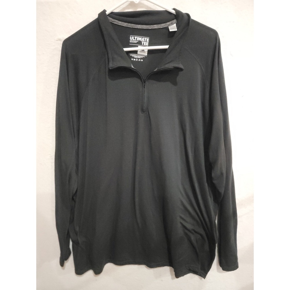 Adidas Ultimate Tee 1/4 Zip Pullover Mens 3XL Black Long Sleeve Training Top
